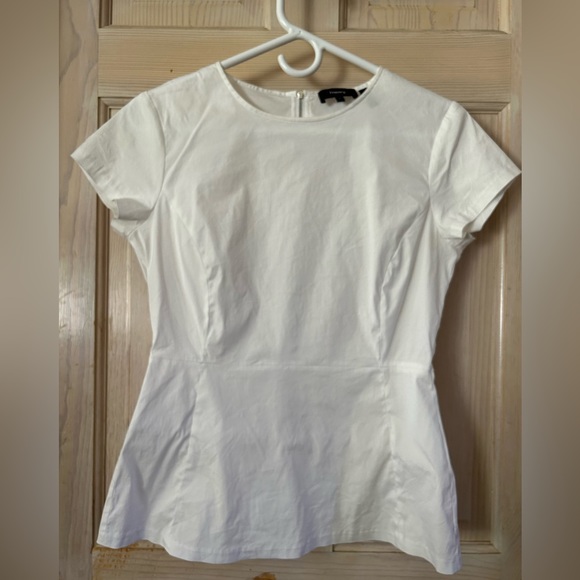 Theory Carrian R Precise Peplum Top in White. Women’s Small - Picture 4 of 9